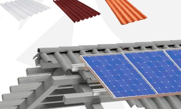 Estrutura Fibrometal para telha de fibrocimento com painéis solares